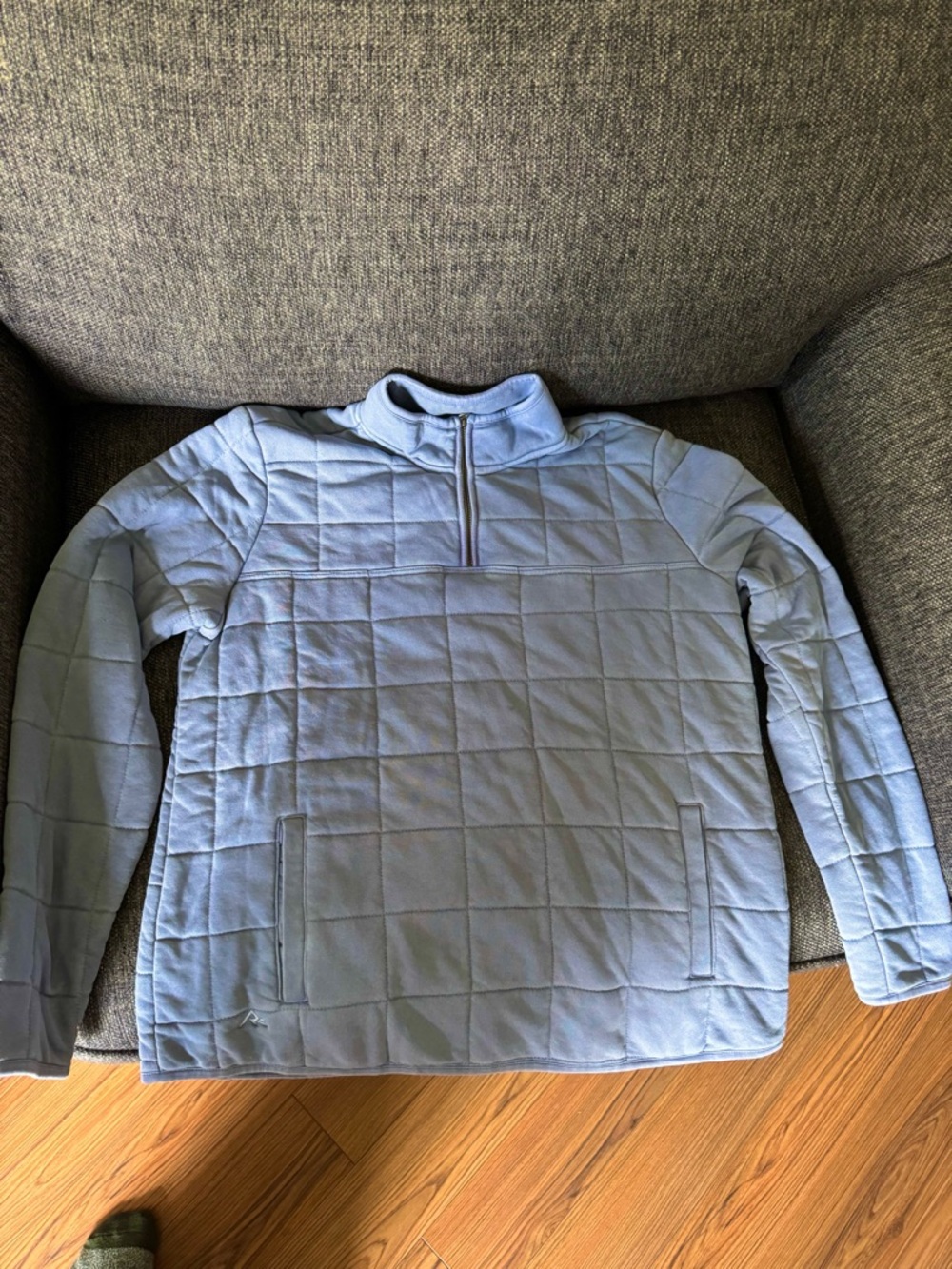 Light Purple Quilted Half-Zip Sweater Pullover